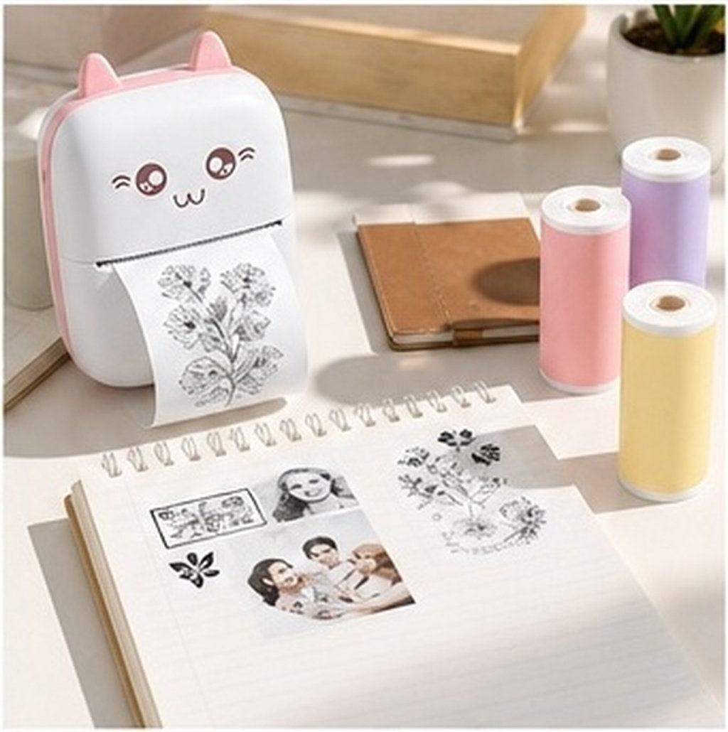 Label Printer - 8 Rolls Color Thermal Printer Paper