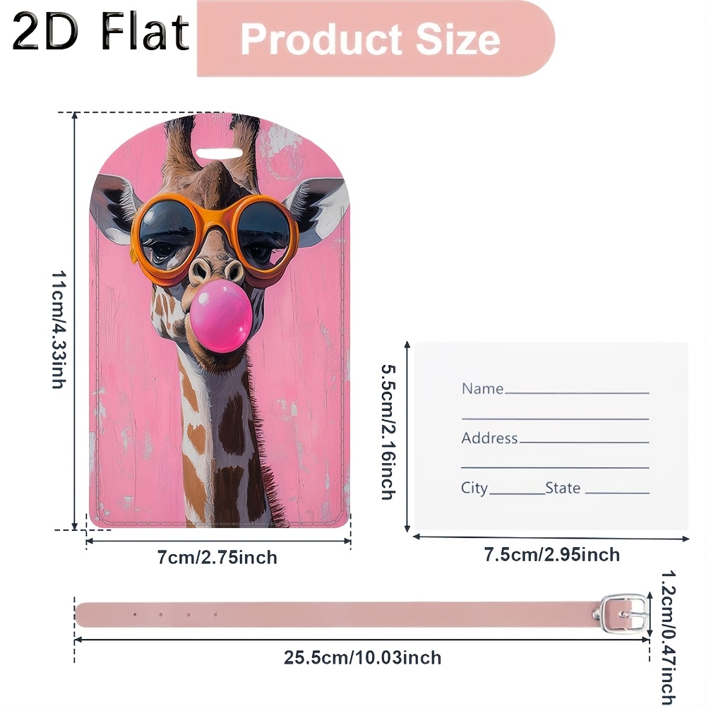Cute Giraffe Luggage Tag Trave - Label Maker recension och pris