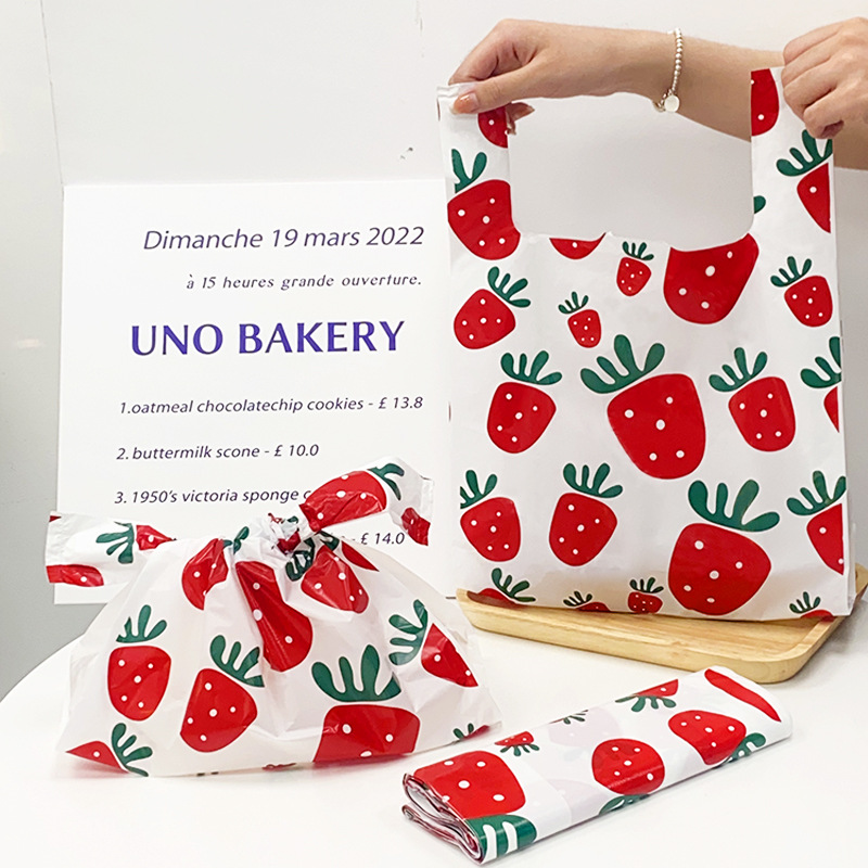 50pcs Strawberry Vest Plastic  - Commercial Printing And Packaging recension och pris