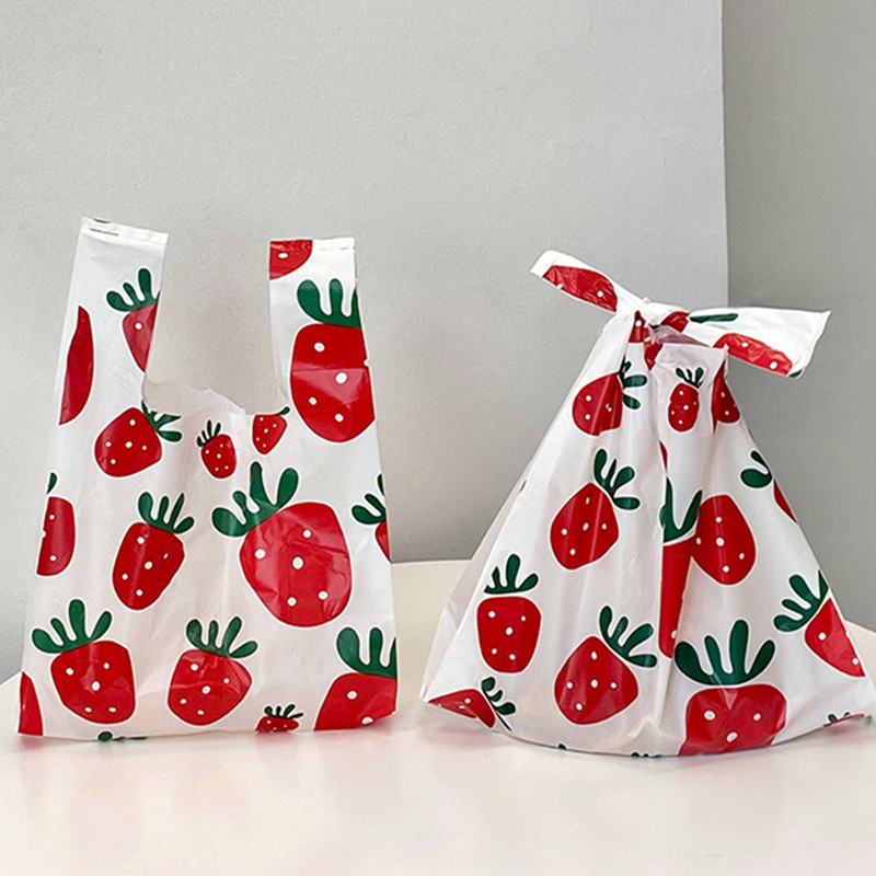 50pcs Strawberry Vest Plastic  - Commercial Printing And Packaging recension och pris