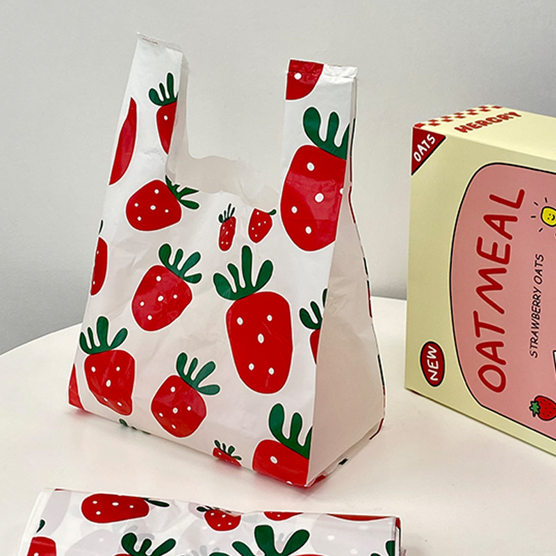 50pcs Strawberry Vest Plastic  - Commercial Printing And Packaging recension och pris