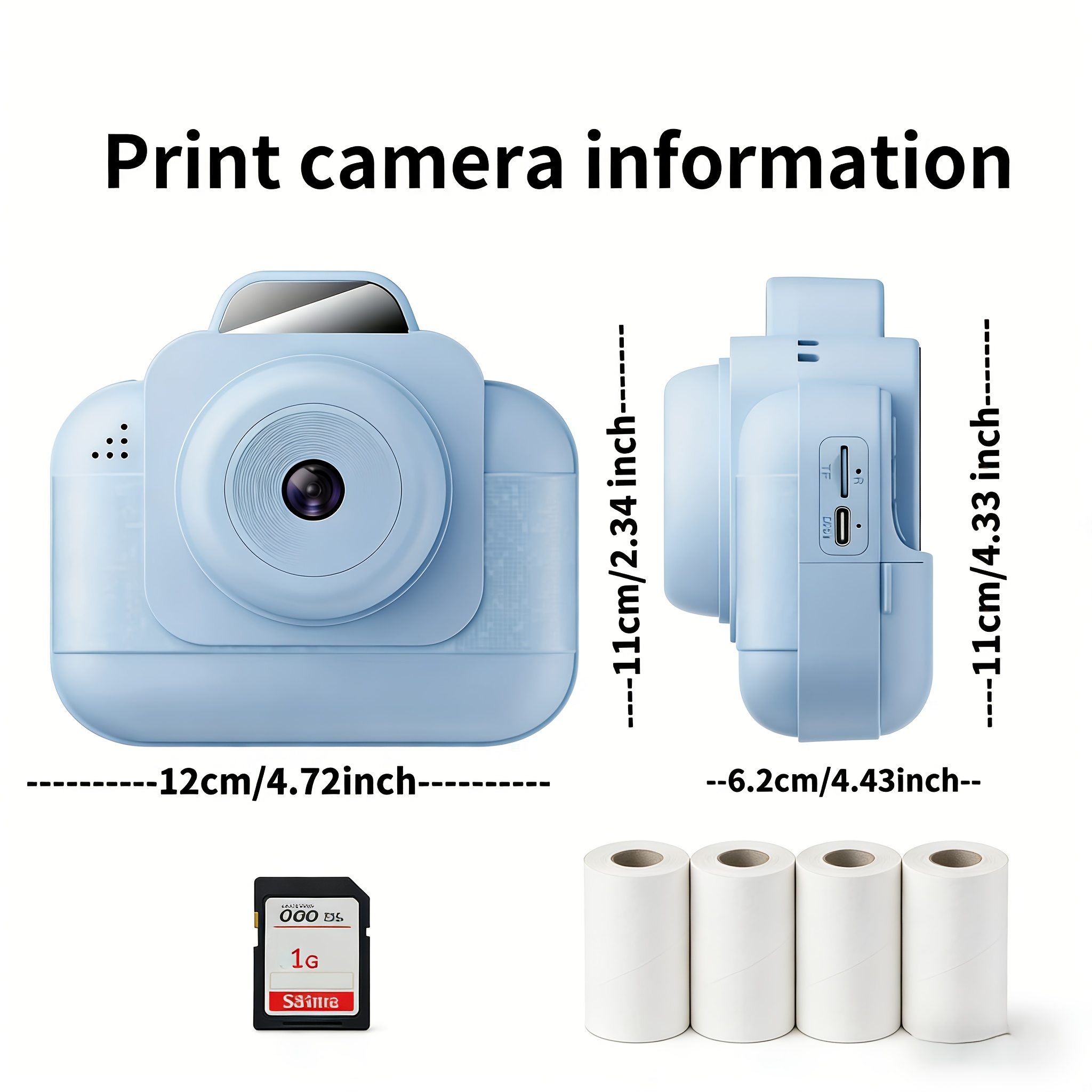Portable photo printer (blue)  - Printer Paper recension och pris