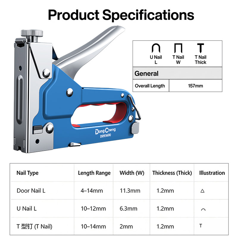 3-in-1 Nail Gun Carbon Steel F - Stapler Heavy Duty recension och pris
